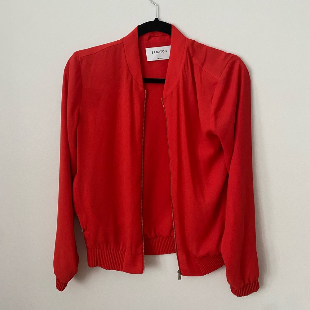 Babaton Red Bomber Jacket